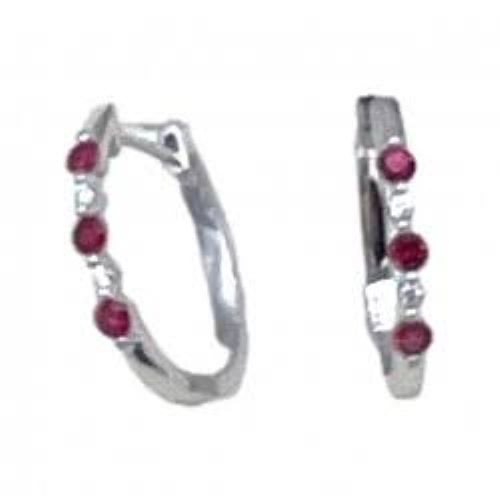 Orecchini Giorgio Visconti Donna in Oro bianco Rubini+Diamanti 0.23 Ct BBX39790R - BBX39790R